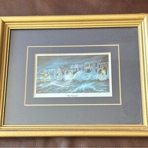 Gold Framed Coastal Art Print - "The Storm" 8”x10” frame